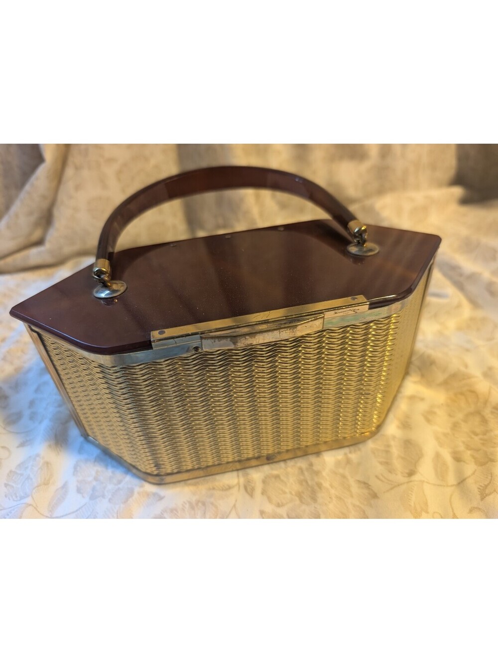 Vintage Majestic K Handbag with Lucite Lid and Handle